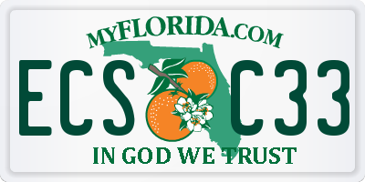 FL license plate ECSC33