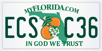 FL license plate ECSC36