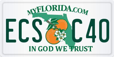 FL license plate ECSC40