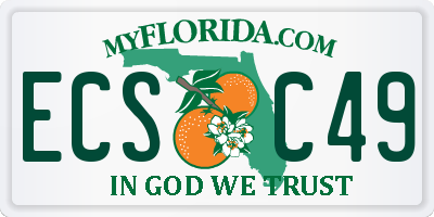 FL license plate ECSC49