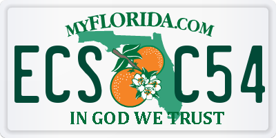 FL license plate ECSC54