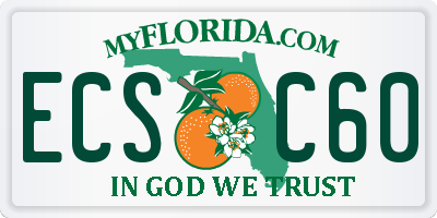 FL license plate ECSC60