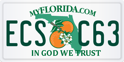 FL license plate ECSC63