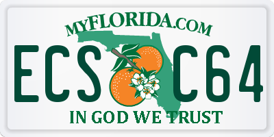 FL license plate ECSC64