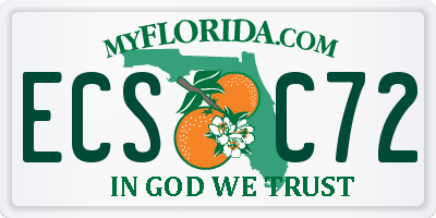 FL license plate ECSC72