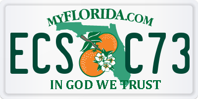 FL license plate ECSC73