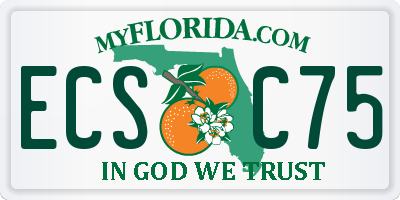 FL license plate ECSC75