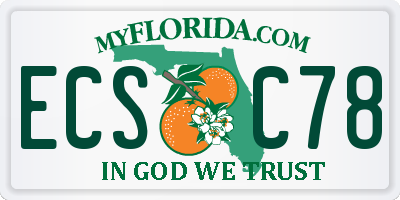 FL license plate ECSC78