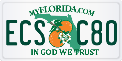 FL license plate ECSC80