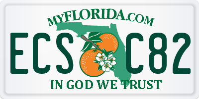 FL license plate ECSC82