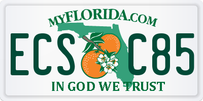 FL license plate ECSC85
