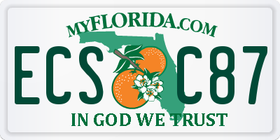 FL license plate ECSC87