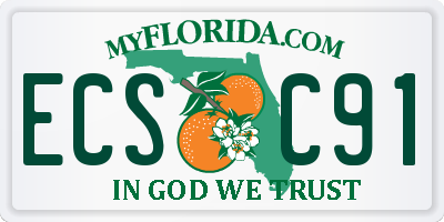 FL license plate ECSC91
