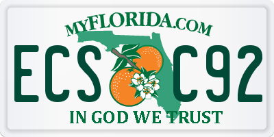 FL license plate ECSC92
