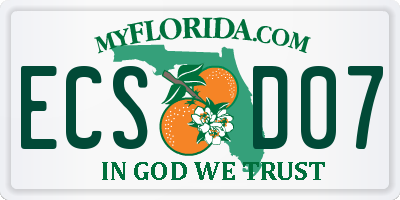 FL license plate ECSD07