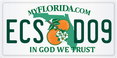 FL license plate ECSD09