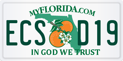 FL license plate ECSD19