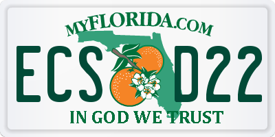 FL license plate ECSD22
