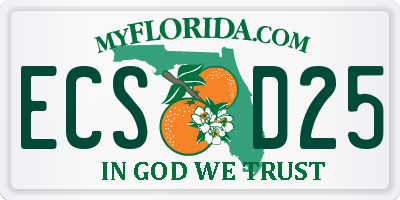 FL license plate ECSD25