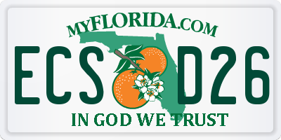 FL license plate ECSD26