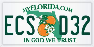 FL license plate ECSD32