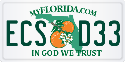 FL license plate ECSD33