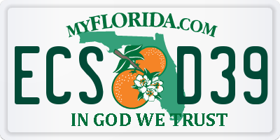 FL license plate ECSD39