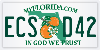 FL license plate ECSD42