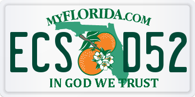 FL license plate ECSD52