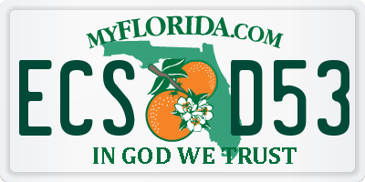FL license plate ECSD53