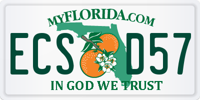 FL license plate ECSD57