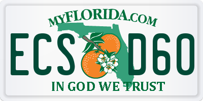 FL license plate ECSD60