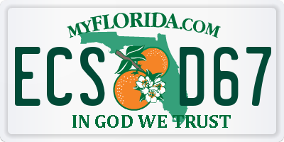 FL license plate ECSD67