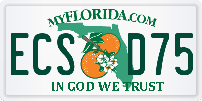 FL license plate ECSD75