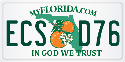 FL license plate ECSD76