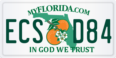 FL license plate ECSD84