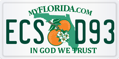 FL license plate ECSD93