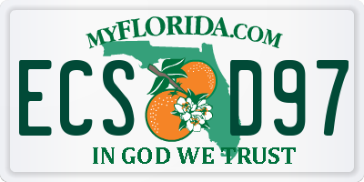 FL license plate ECSD97
