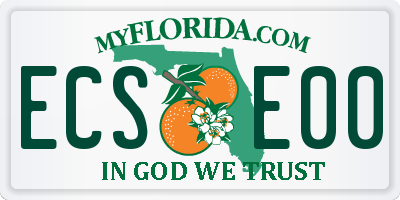 FL license plate ECSE00