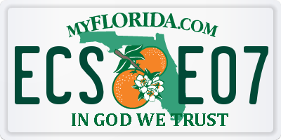 FL license plate ECSE07