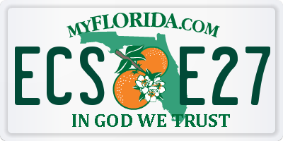 FL license plate ECSE27