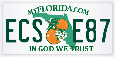FL license plate ECSE87