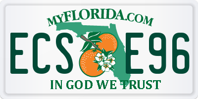FL license plate ECSE96