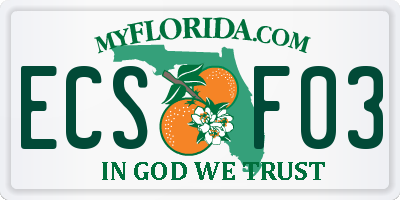 FL license plate ECSF03