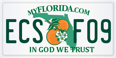 FL license plate ECSF09