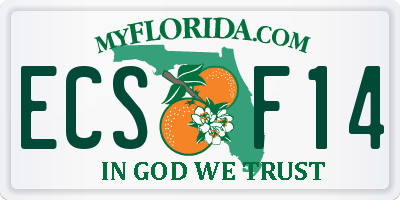 FL license plate ECSF14