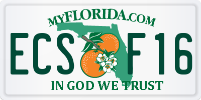 FL license plate ECSF16