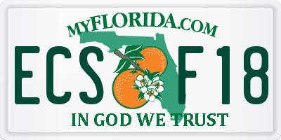 FL license plate ECSF18