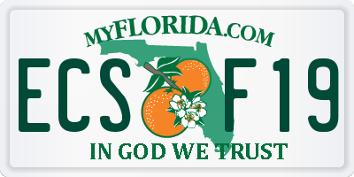FL license plate ECSF19