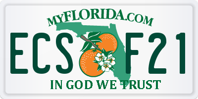 FL license plate ECSF21